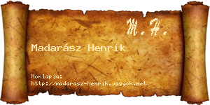 Madarász Henrik névjegykártya